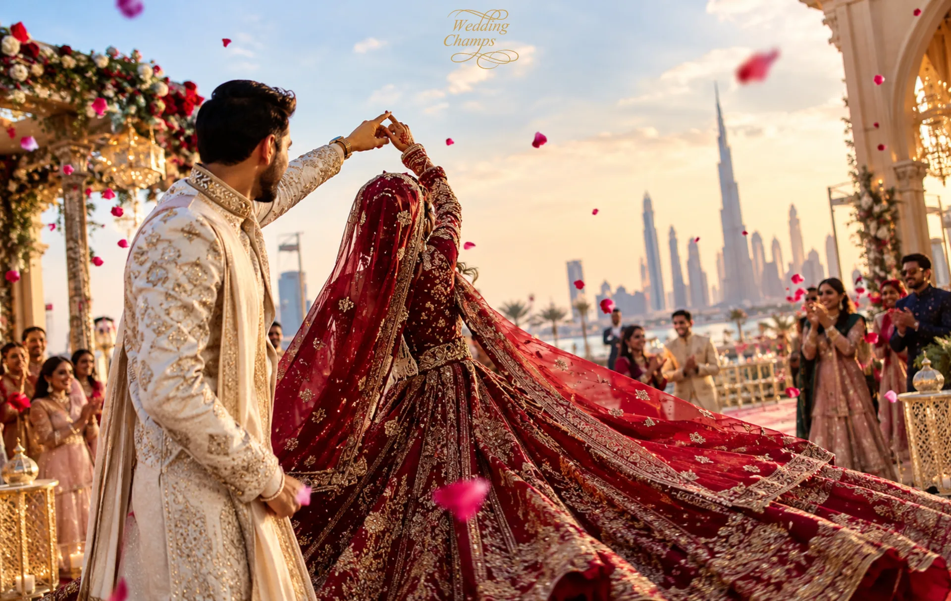 Couple celebrating their UAE wedding